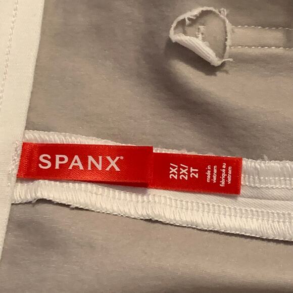 SPANX Womens Pants 2XL On-the-Go Cropped Wide Leg White Pull-On Shaping Pants - Picture 3 of 12